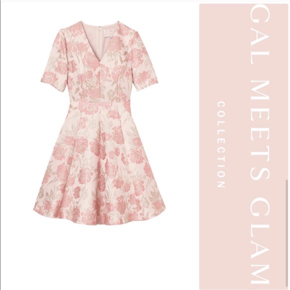 Gal meets glam Adair pink jacquard dress - Picture 5 of 6